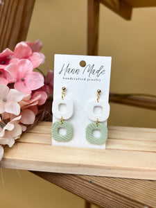 Simple Squares Sage Earrings