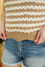 Load image into Gallery viewer, Model is wearing a stiped knit tank top. 
