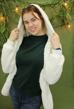 Load image into Gallery viewer, Model is wearing a white cozy cardigan. 
