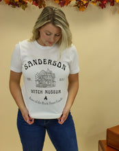 Load image into Gallery viewer, Model is wearing a Sanderson SIsters inspired tee. 
